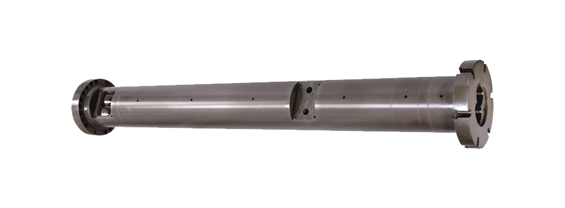 Twin screw barrel for PVC extruder